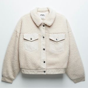Zara cropped teddy coat